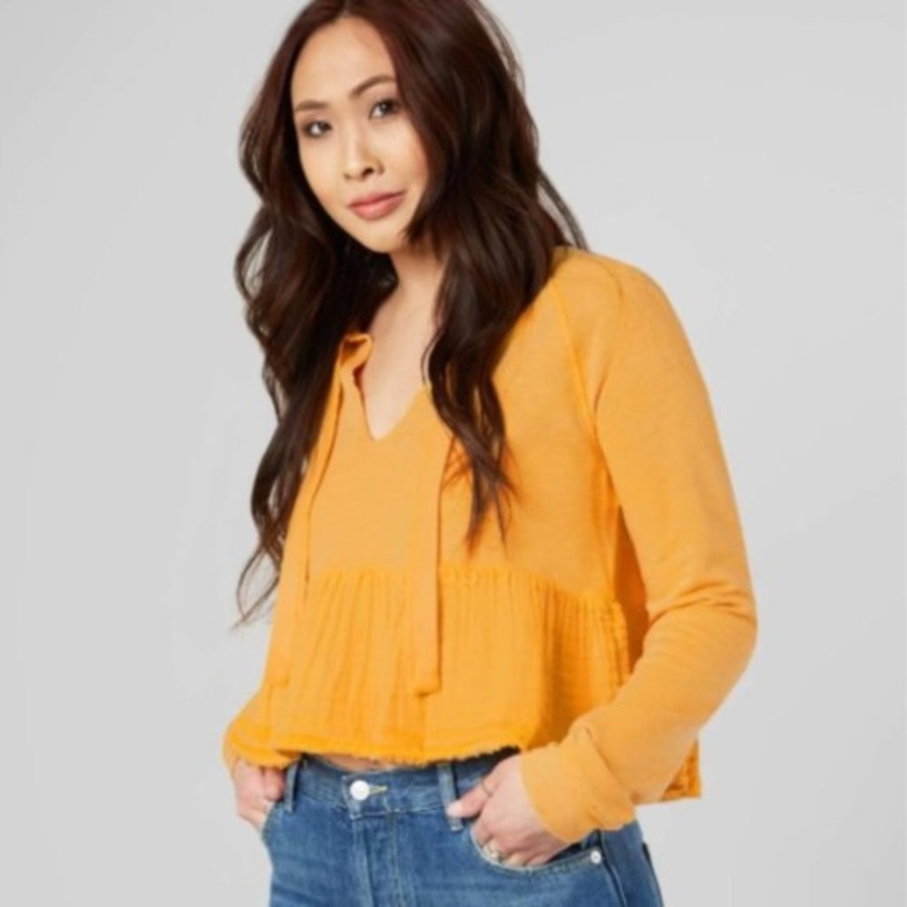 Free People Sweet Jane Raw Hem pullover size M